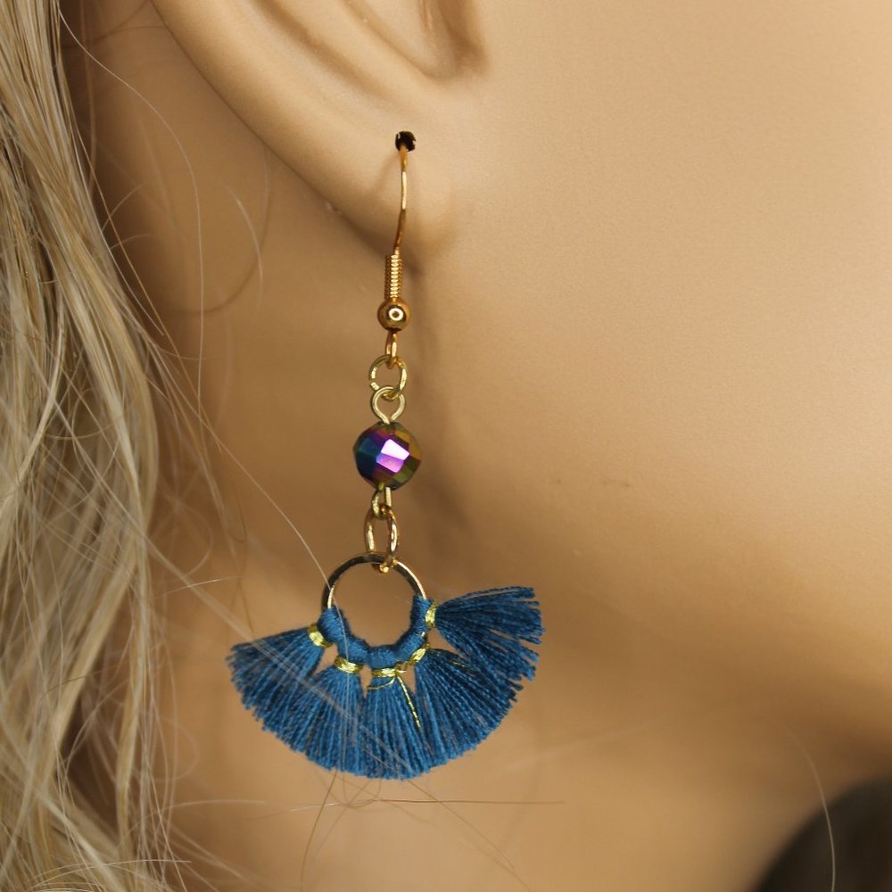 Handmade Turquoise Fan Earrings